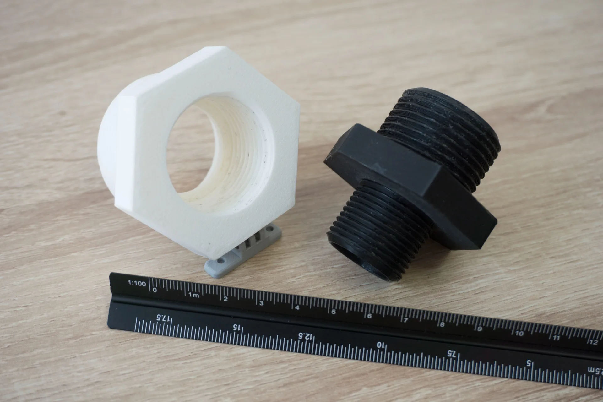 Sample part: Custom threaded fitting